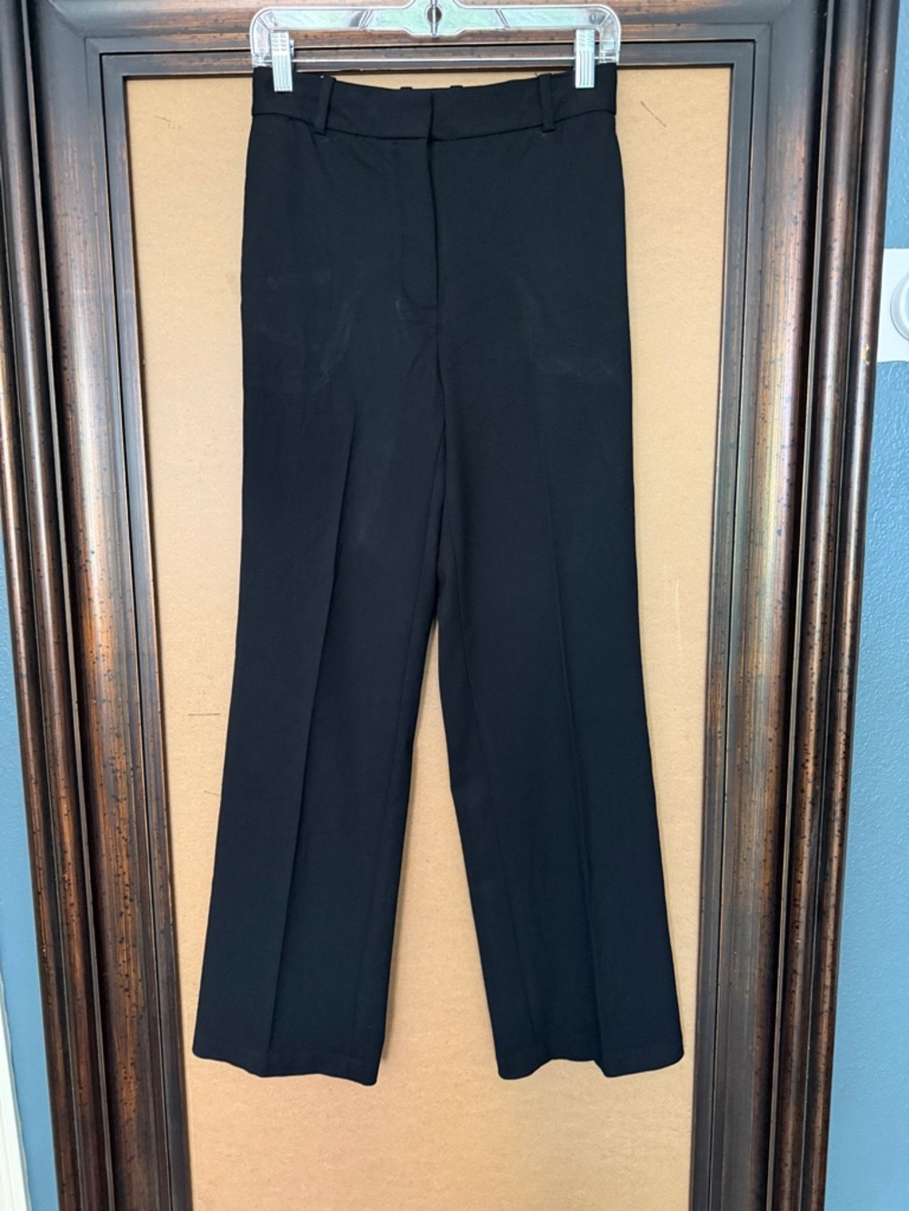 Babaton Black Agency High Rise Straight Leg Trouser in Stretch wool